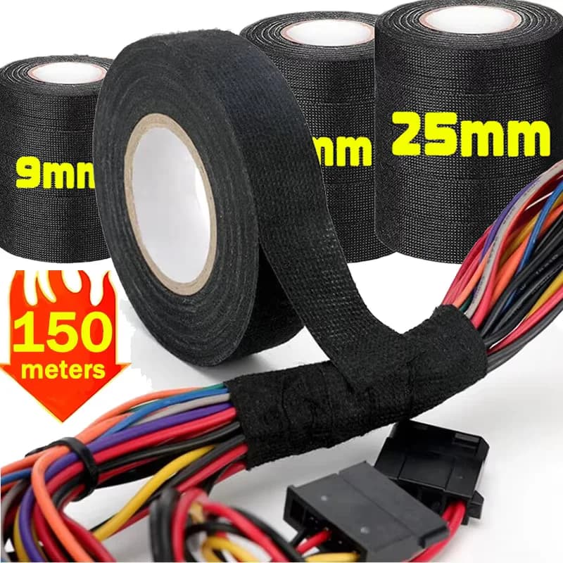 Electrical Tape Heat Resistant Wiring Harness Fabric Waterproof Automotive Insulating Adhesive Cloth for Cable Wire Wrap 1/3/5Pc