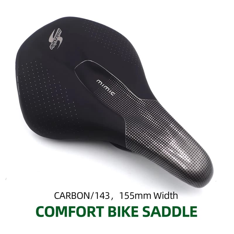 Sella per bicicletta ultraleggera in fibra di carbonio Sella per bici da strada Mountain MTB Uomo Donna Comodo cuscino da ciclismo largo Sedile da corsa Route