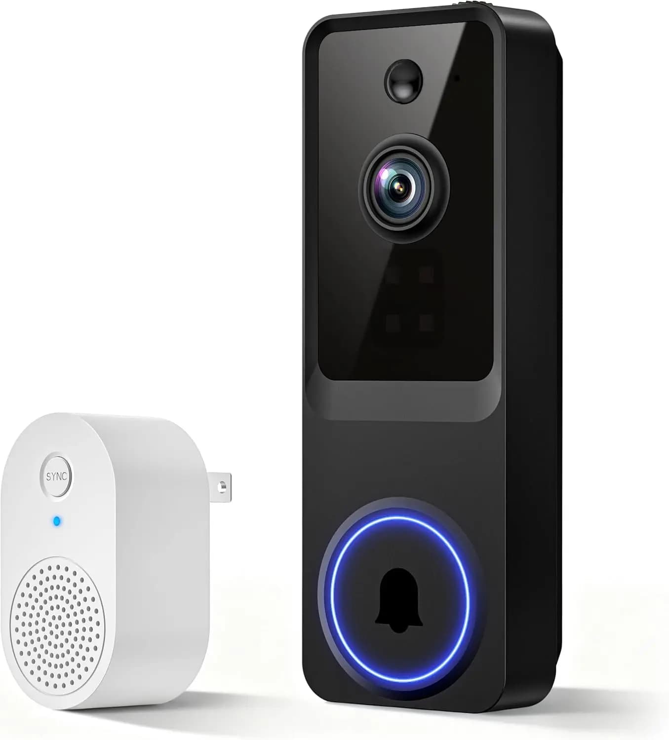 Campanello Video Wireless 1080p per Casa, Uso Interno/Esterno, Archiviazione Cloud, Visione Notturna, 120° ° View, Alimentato a batteria