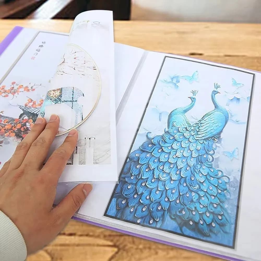 Copertina del libro dell'album di pittura con diamanti trasparenti A3/8K Negozi e esposizioni in modo sicuro Cartella di file di archiviazione 30 pagine 60 pagine