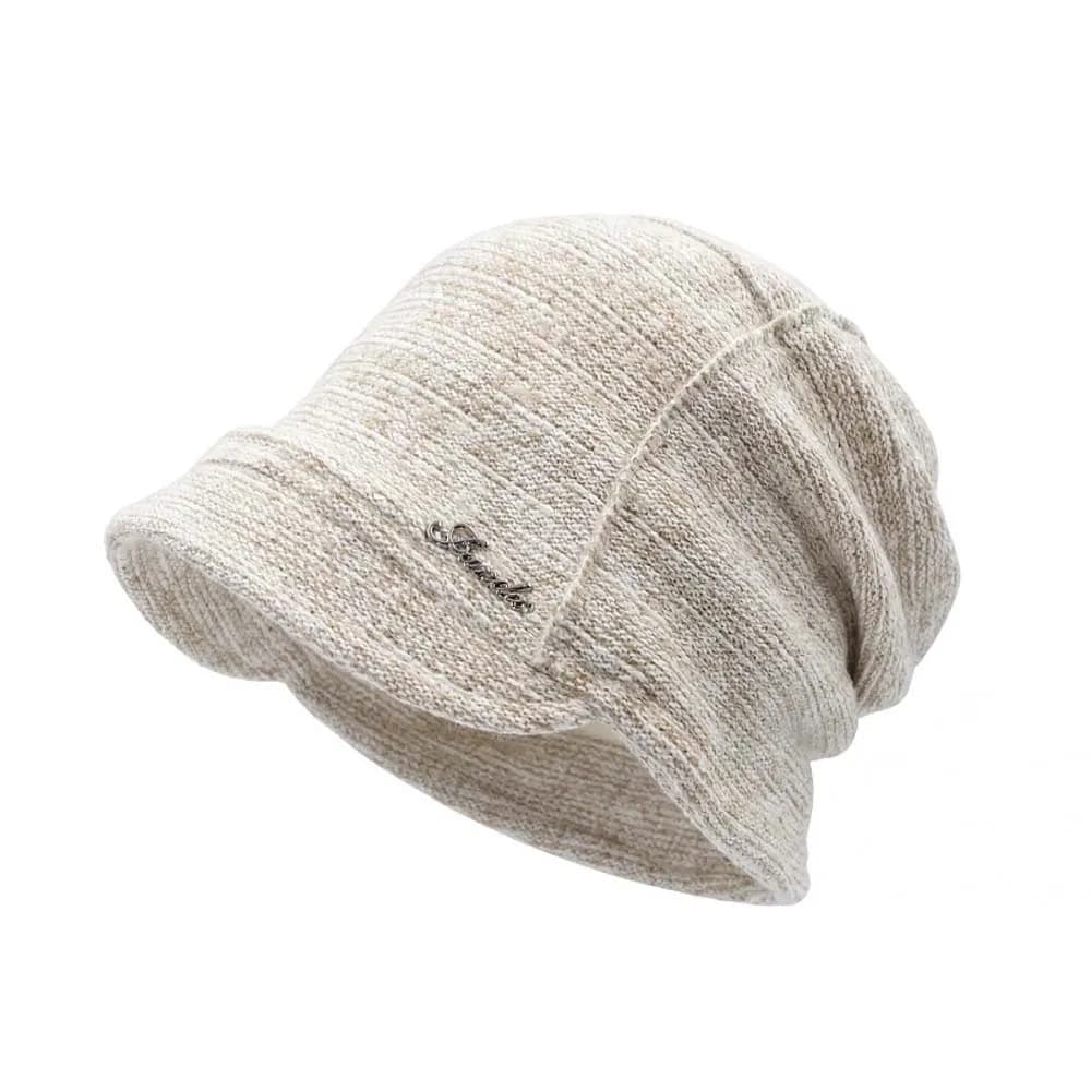 Windproof Bucket Hat Warm Slouchy Beanie Soft All Match Winter Warm Cap Thick Comfortable Knit Pullover Hat Daily Wear