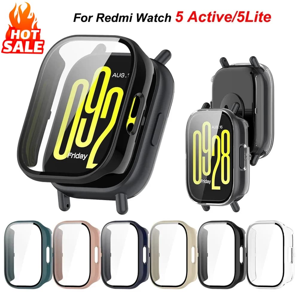 Vetro temperato + custodia per Xiaomi Redmi Watch 5 Protezione schermo attiva Custodia protettiva per paraurti rigida per PC MI Redmi Watch 5 Lite
