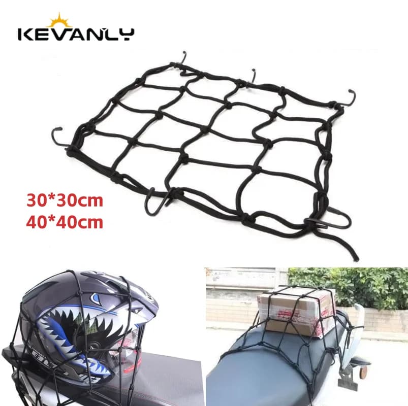 High Elasticity Adjustable Bike Luggage Network to Keep down the Fuel Tank with Hooks Motorcycle Network to store helmets
