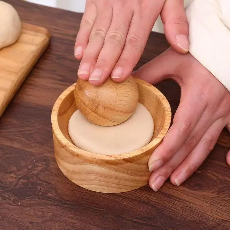 Set di 1 Strumento in Legno per Fare la Pasta della Ravioli, Stampo Rotondo per Impasto, Strumento Riutilizzabile per Pressare l'Impasto Fai-da-Te