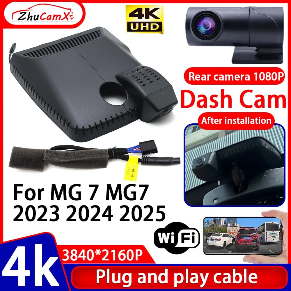 Videoregistratore ZhuCamX con Visione Notturna 4K UHD, Telecamera DVR per Auto Plug and Play per MG 7 MG7 2023 2024 2025