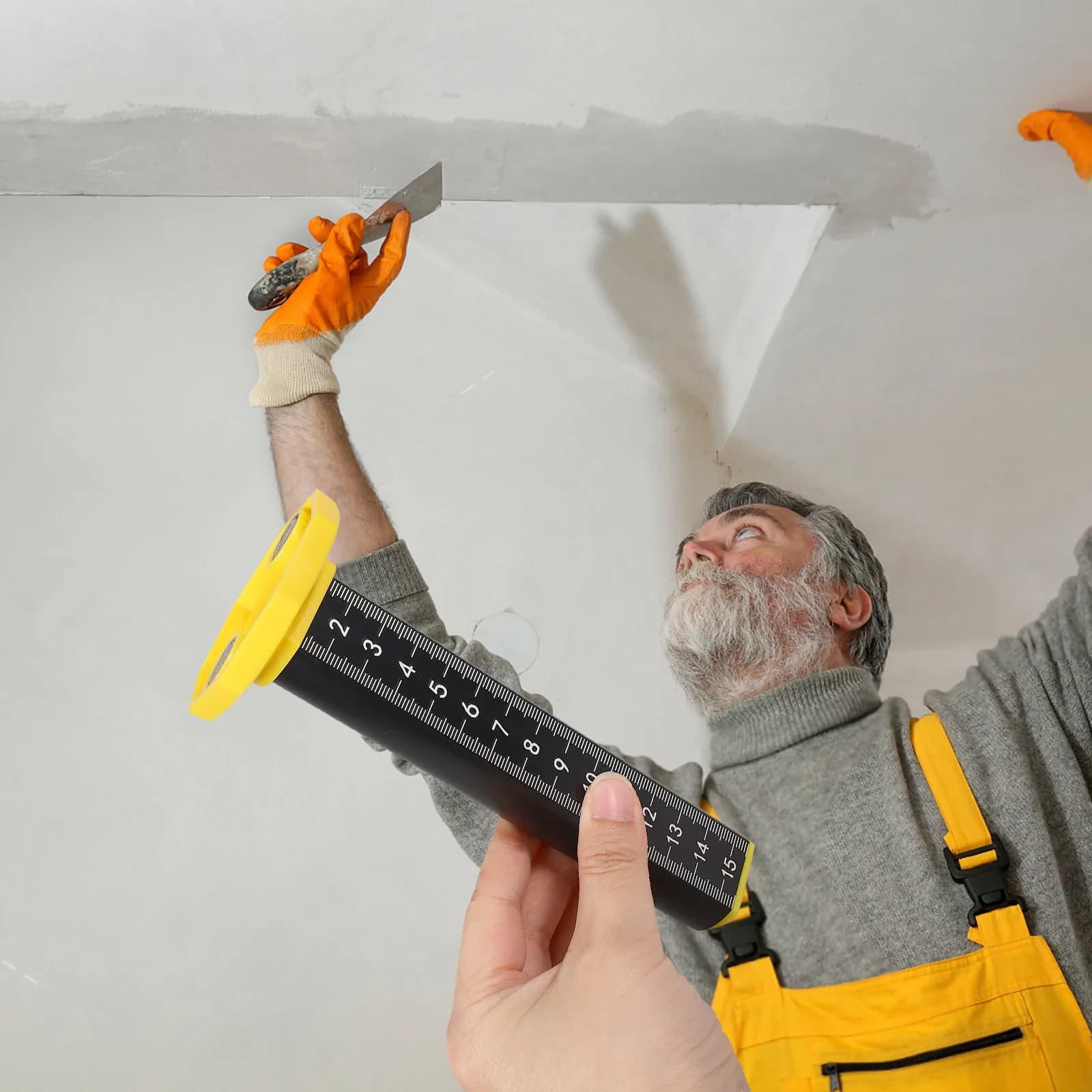 Strumento di Livellamento per Piastrelle, Righello di Precisione per Contorni di Pavimenti, Base Magnetica, Strumento di Misurazione Accurato per l'Installazione di Piastrelle in Ceramica