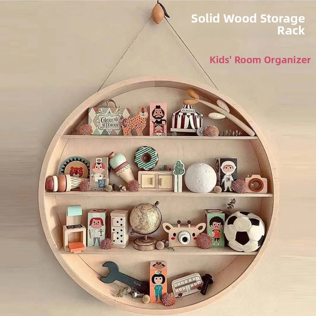 Nordic Style Wood Wall Mounted Multi-layer Shelf Children's Room Living Room Storage Organizer Rack Home Decor Shelf