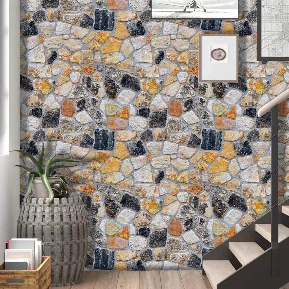 Stone Peel and Stick Wallpaper Decoration Stone Wallpaper Self-Adhesive Wall Paper for Home Decor TV Wall Easy To Peel Stick