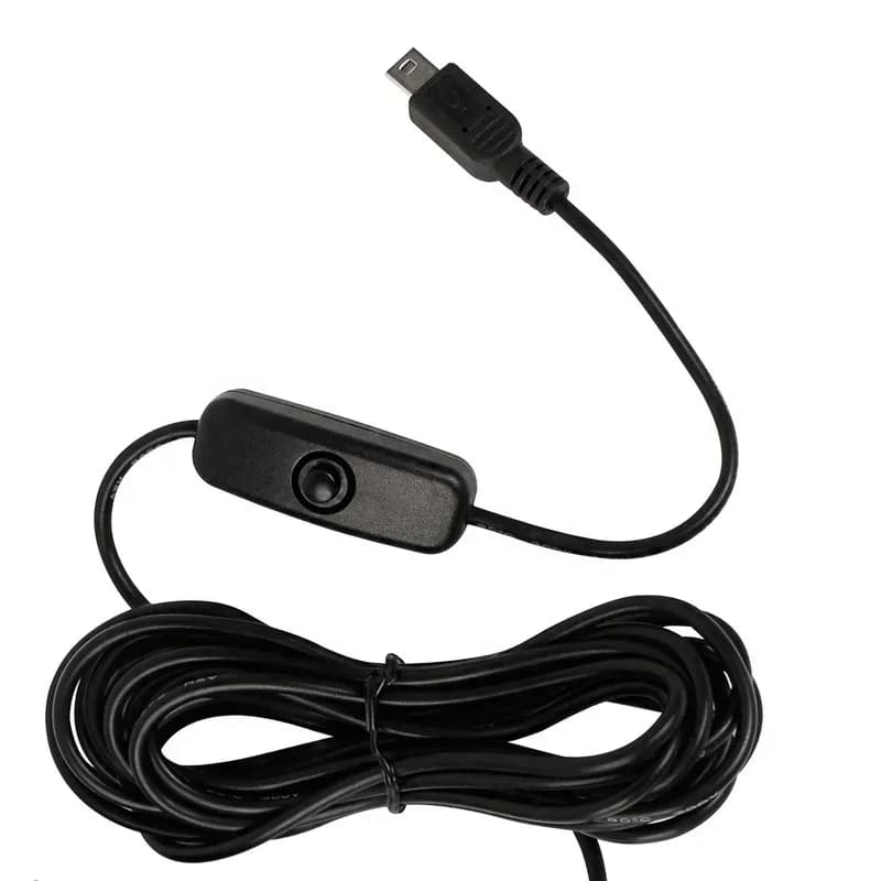 Uscita 5V 2A Mini Micro 5PIN Porte USB Adattatore per sigaretta OBD per auto Accendisigari con cavo interruttore da 3,5 m per la ricarica della fotocamera del cruscotto