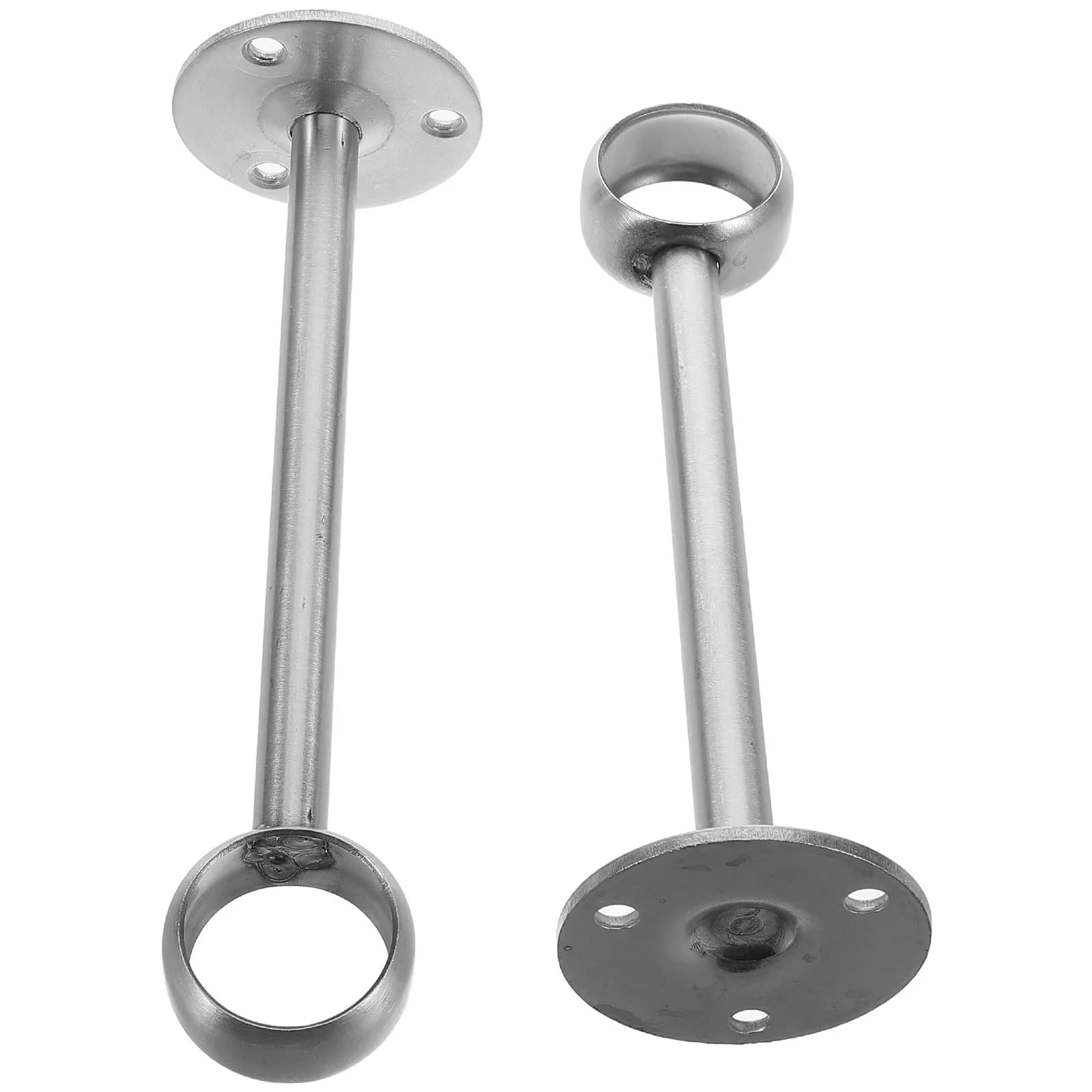 2 pezzi di staffe per asta per tende in acciaio inossidabile ispessito con testa rotonda per appendere la tenda da doccia 15x4,5 cm