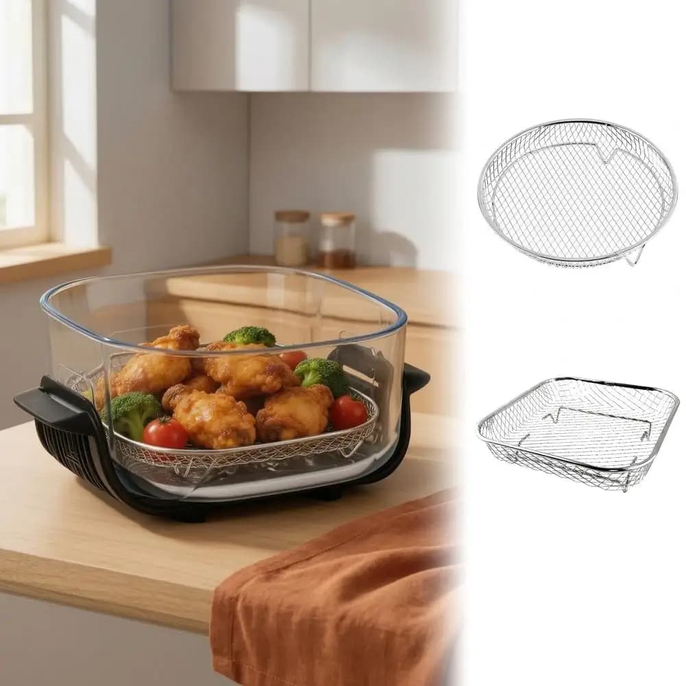Stainless Steel Air Fryer Mesh Basket Replacement Crisper Rack for Air Fryer Air Fryer Rack Replacement for Crispi Pro Fn101