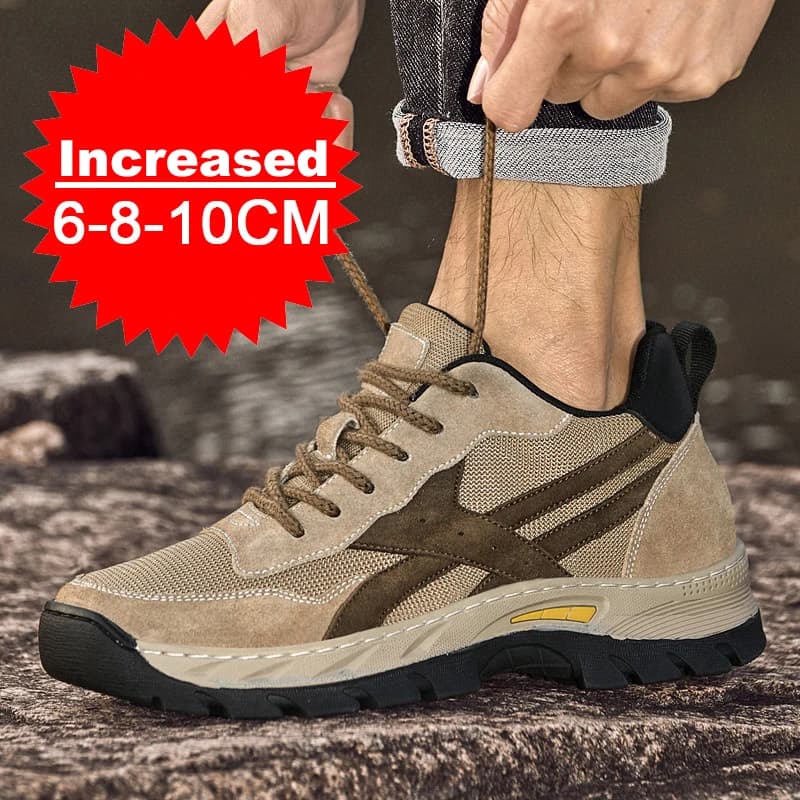 Moda Scarpe da ginnastica nere Tacchi nascosti Innalzamento Scarpe da lavoro da passeggio per uomo 4/6/8CM Estate Casual Sport Scarpe maschili traspiranti