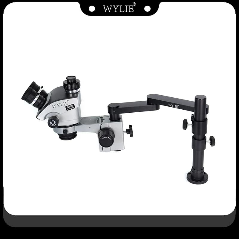 WYLIE X23 Microscopio trinoculare universale con braccio oscillante Zoom continuo Rotazione di 360 gradi Microscopio ad altissima definizione