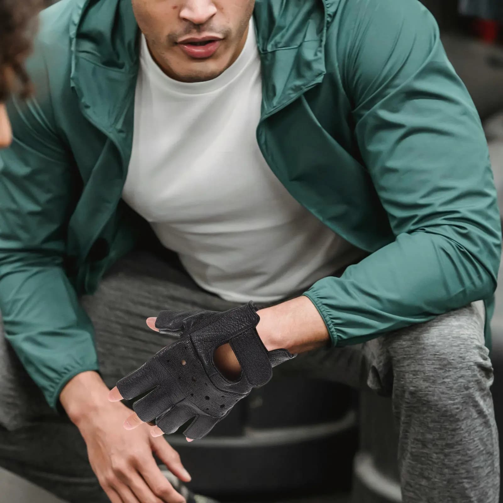Guanti Neri Senza Dita per Uomo, Mezze Dita, per Ciclismo, Moto, Palestra, Sport all'Aperto, Fitness, Allenamento