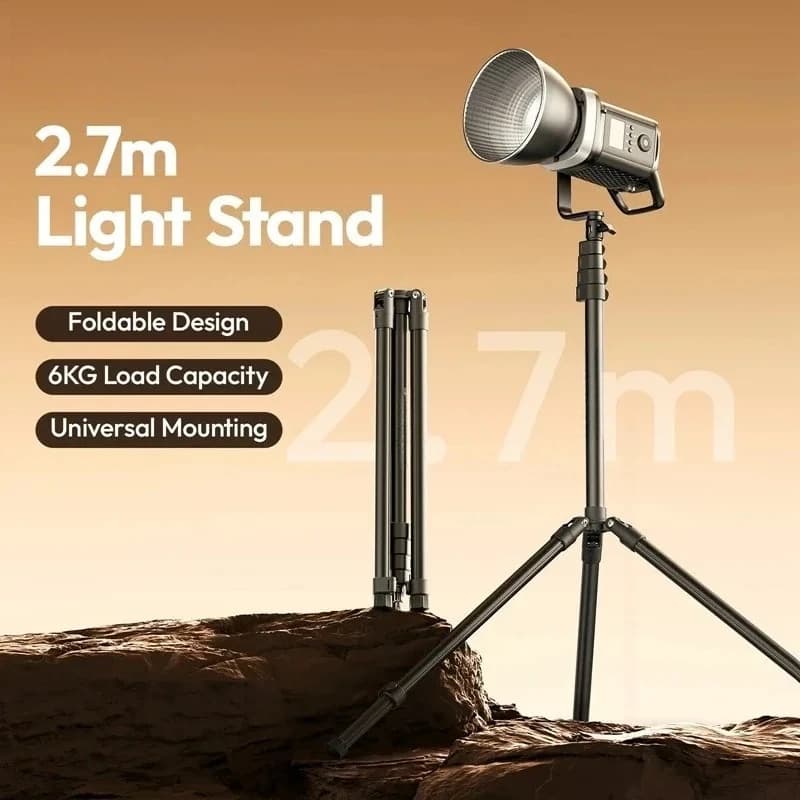 Treppiede con supporto per luce pieghevole T270 2.7M per fotocamera 40W Pro 120W 200W Softbox LED con luce pannocchia con supporto universale 6kg MaxLoad