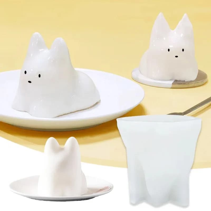 Simpatico cartone animato gatto budino al latte stampo in silicone ciotola di gelatina mousse cioccolato bianco ghiaccio freddo polvere stampo decorazione torta accessori