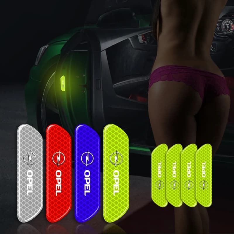 4 pz Porta Auto Strisce Riflettenti Adesivi di Avvertimento di sicurezza Per Opel Astra j g Insignia Corsa d Vectra c Zafira a Auto Gadget