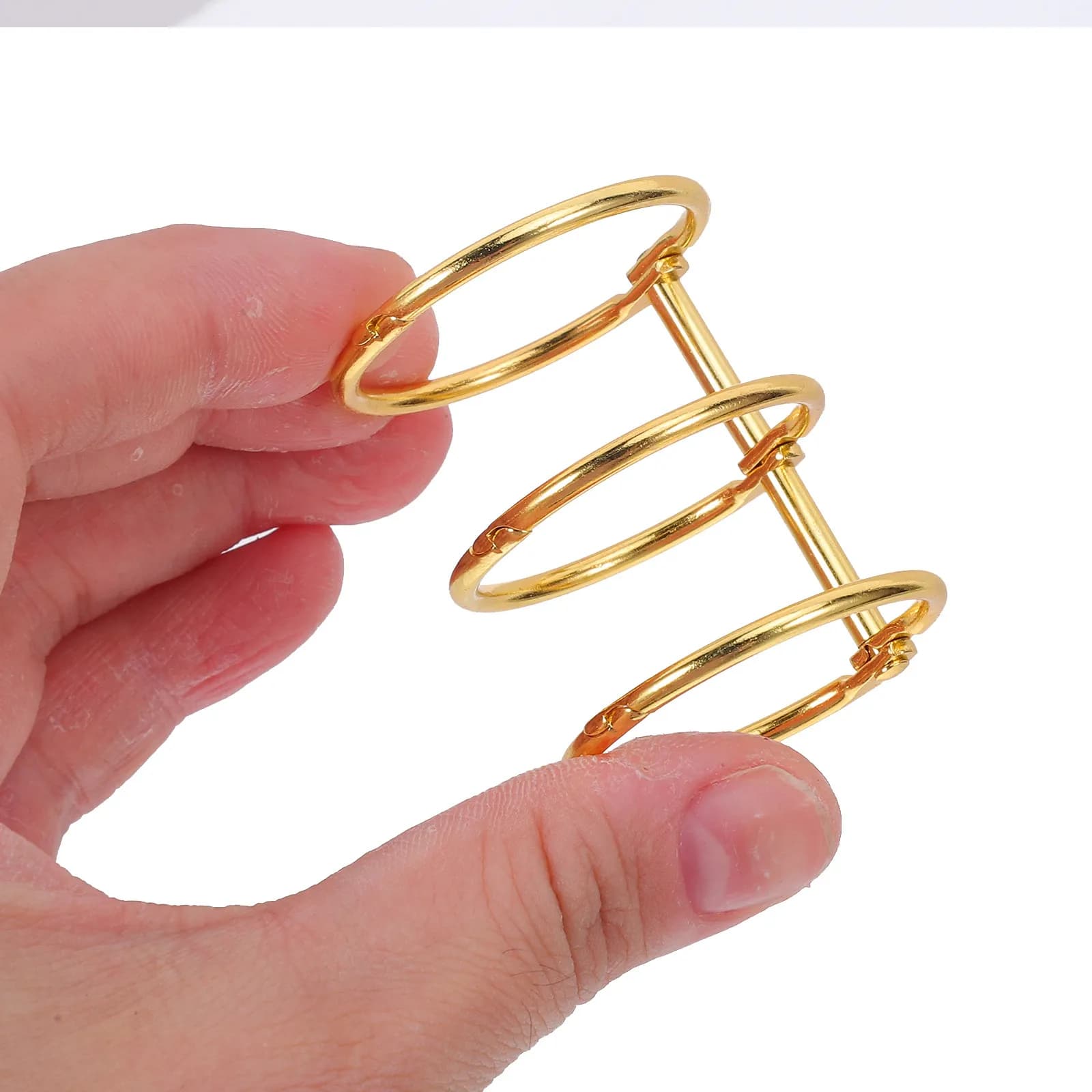 10 Pezzi Anelli Metallici per Rilegatura, Grandi Anelli a Tre Fori da 30mm per Fogli Sciolti, Anelli per Rilegatura di Libri, per Schede Flash, Schede per Appunti, Forniture di Cancelleria