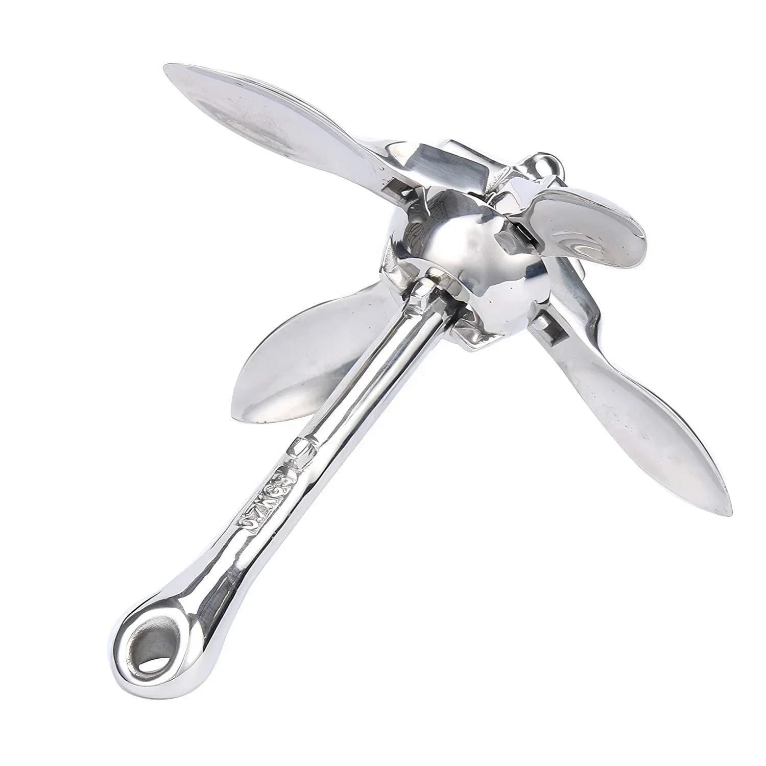 Accessori marini ad alto lucidatura per ancoraggio per barca pieghevole da 12 kg con ancoraggio per grapnel in acciaio inossidabile 316