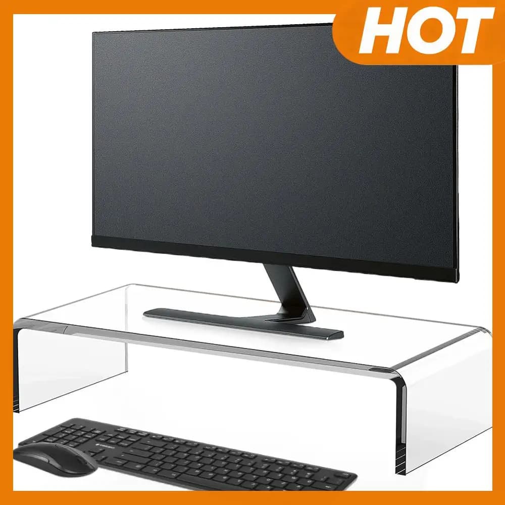Support for Transparent Acrylic Monitor, Desk Monitor Lift, Computer Support for Home and Office, Printer Door, TV, Screen and Keyboard