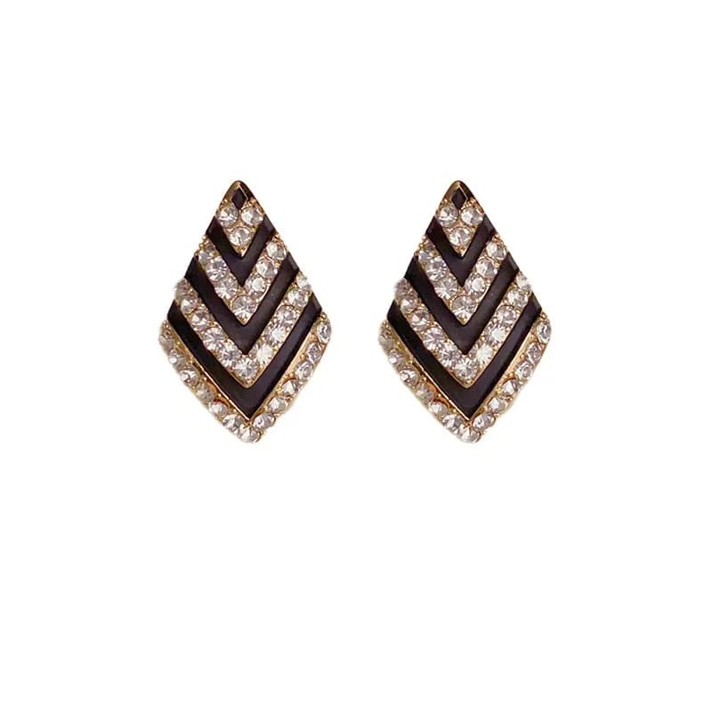Korean style exquisite geometric diamond earrings, elegant and niche design, gentle and popular, versatile ear accessories