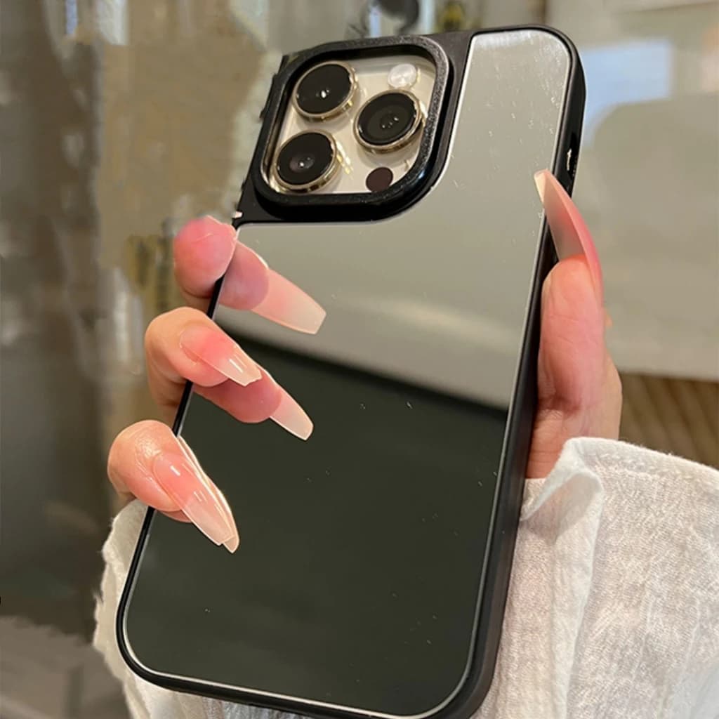 Luxury Makeup Mirror Phone Case For iPhone 17 Pro Max 16 13 14 15 11 12 17Promax iPhone Air Matte Translucent Hard Acrylic Cover