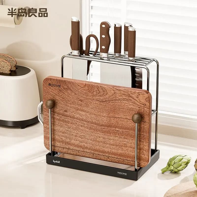 Kitchen knife in stainless steel Ra multifunctional support draining elf holders design cutter in one piece. .
