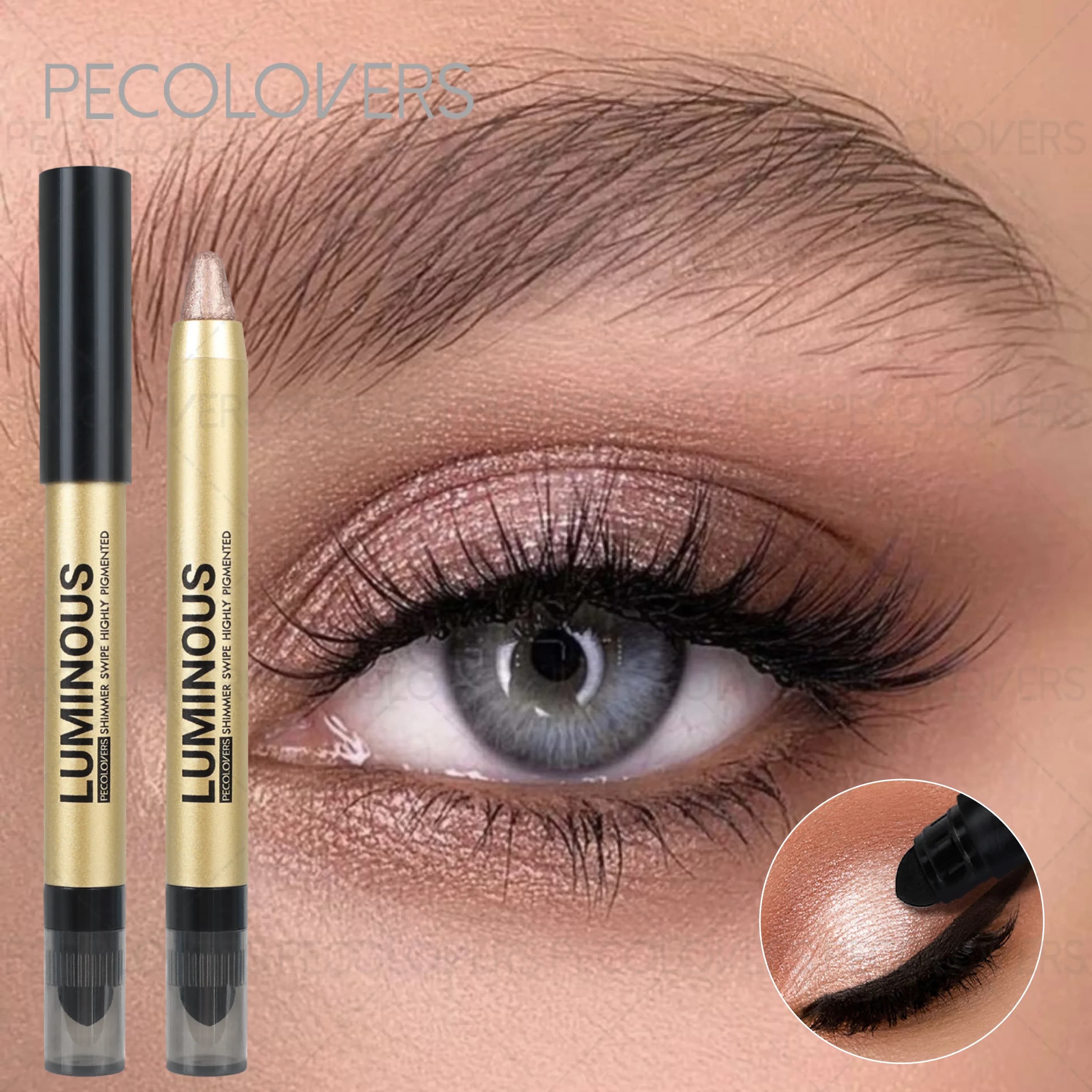 Matita Ombretto Perlato, Matita Ombretto Illuminante Shimmer Glitter, Stick Ombretto per Trucco Occhi senza Sforzo