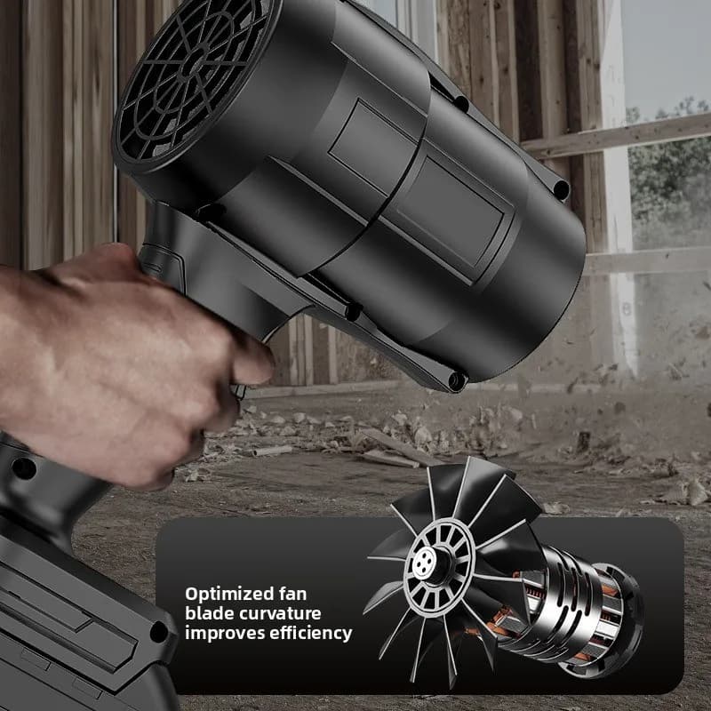 Caricabatterie wireless per tempesta di batterie al litio, asciugacapelli ad alta potenza, soffiatore per foglie, raccoglitore di polveri, potente ventilatore