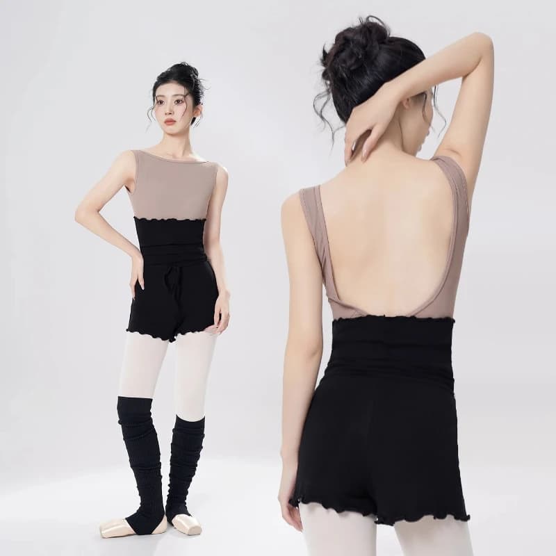 Pantaloncini da Danza in Maglia Elasticizzata con Supporto Lombare Funzionale per Ragazze Adolescenti, Ideali per Yoga, Pilates, Fitness e Sport Casual