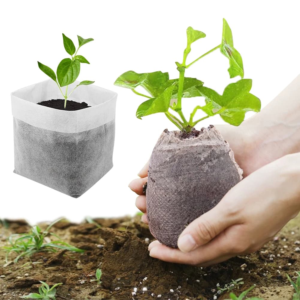 Biodegradable bags for Semina, Nonwoven bags for Plants, Seed Germination Textile Bags, for Plant Growing and Vegetables