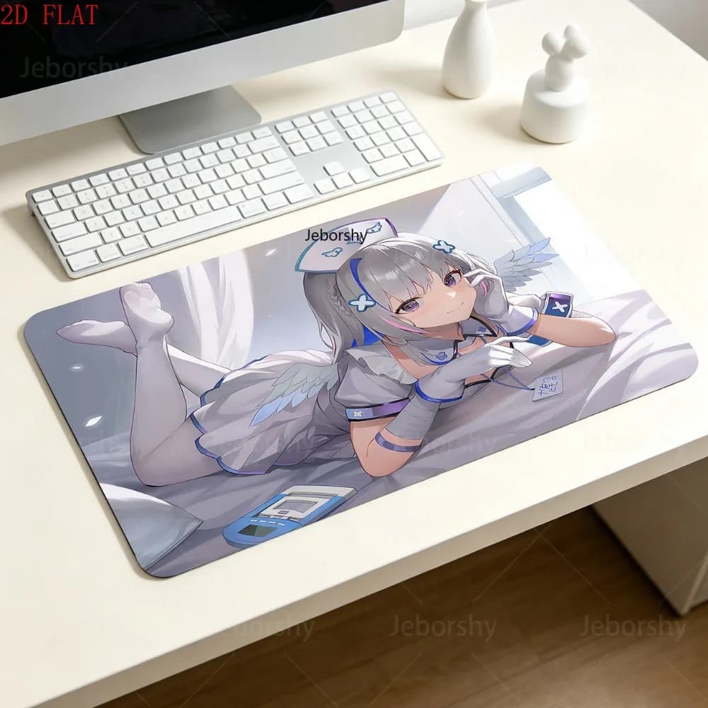 Amane Kanata Nurse Uniform Large Gaming Mouse Pad Non-slip Waterproof Desk Mat for Keyboard Laptop Gamer Home Office