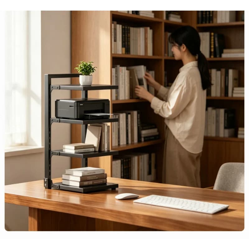 Adjustable Carbon Steel Kitchen Storage Rack Multi-layer Under Sink Organizer Pot Pan Shelf Floor Standing Cabinet Household