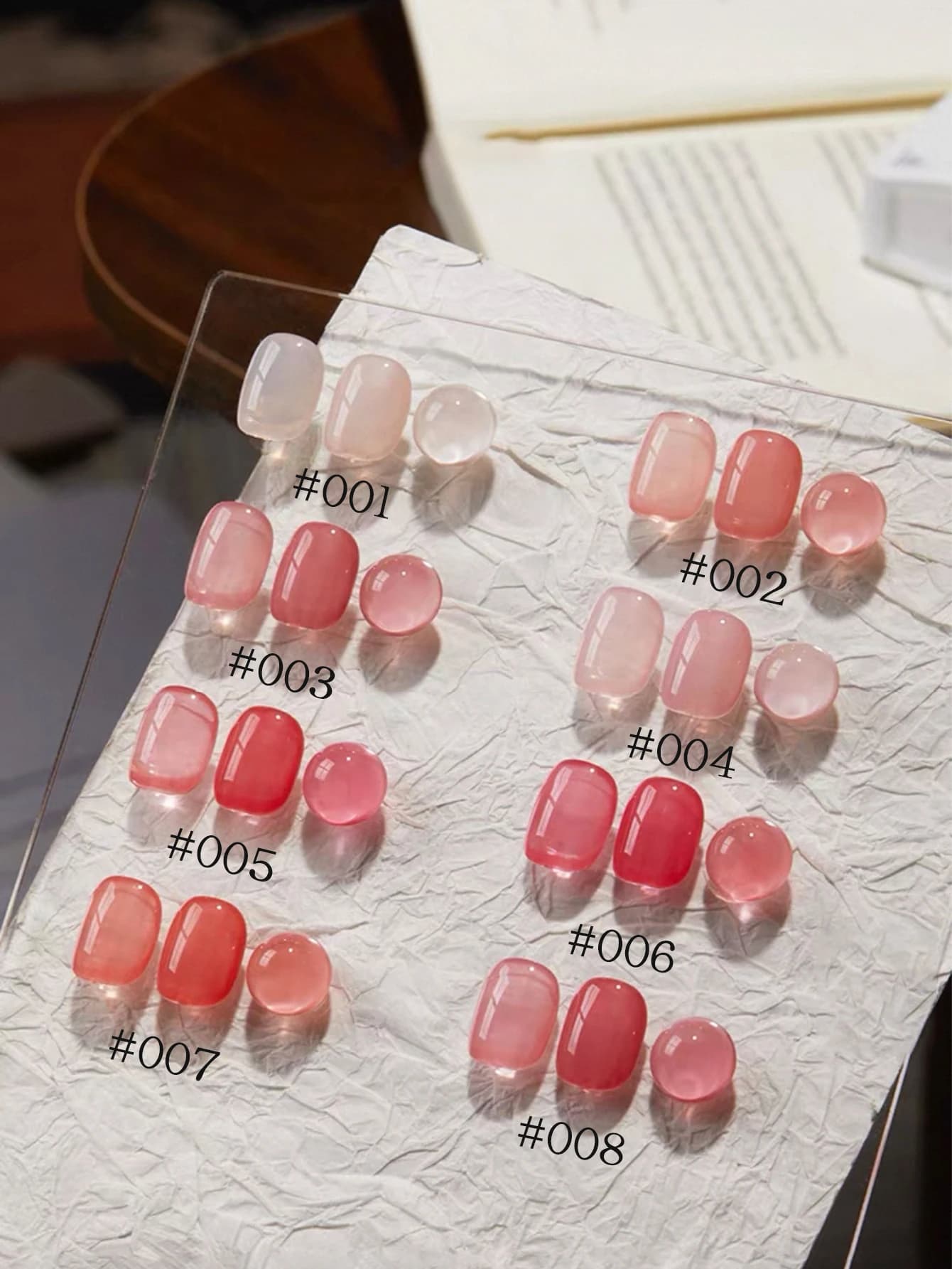 Set di 8 Smalti Gel per Unghie Rosa Ciliegia Ghiacciato da 15ml, Polimerizzazione UV LED, Regalo per Donne, Accessori per Cura delle Unghie, Kit Fai-da-Te