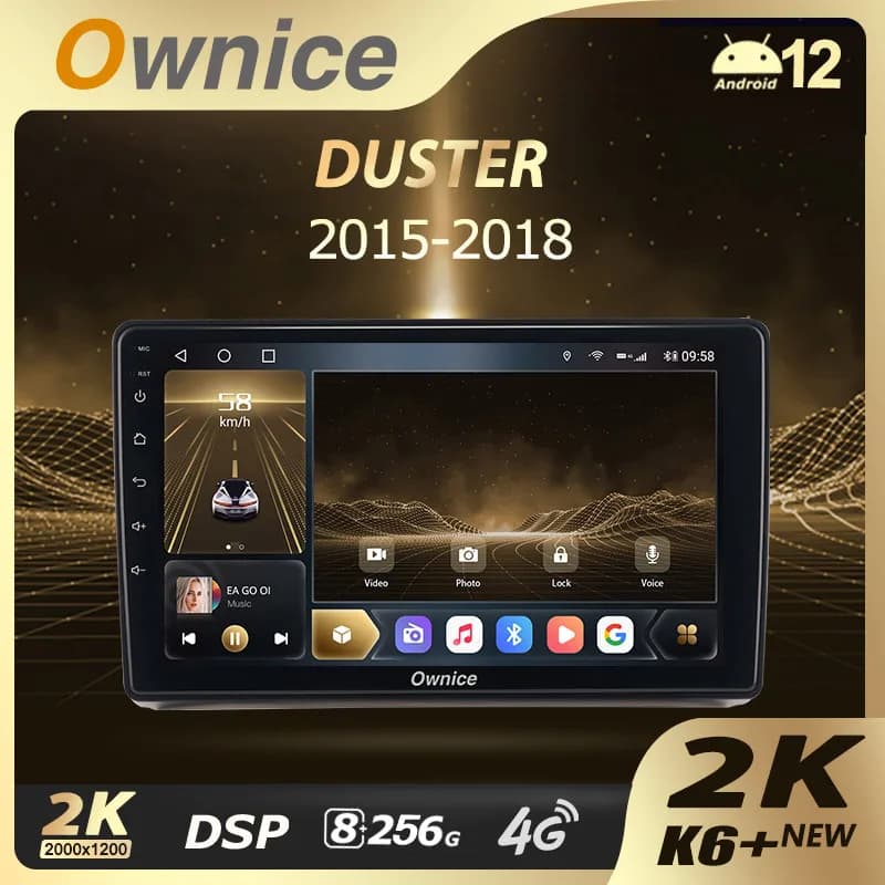 Ownice K6 + 2K per Renault Duster 2015 - 2021 per LADA Largus I 1 2021 Autoradio Lettore Video Navigazione GPS Android 12 No 2 Din