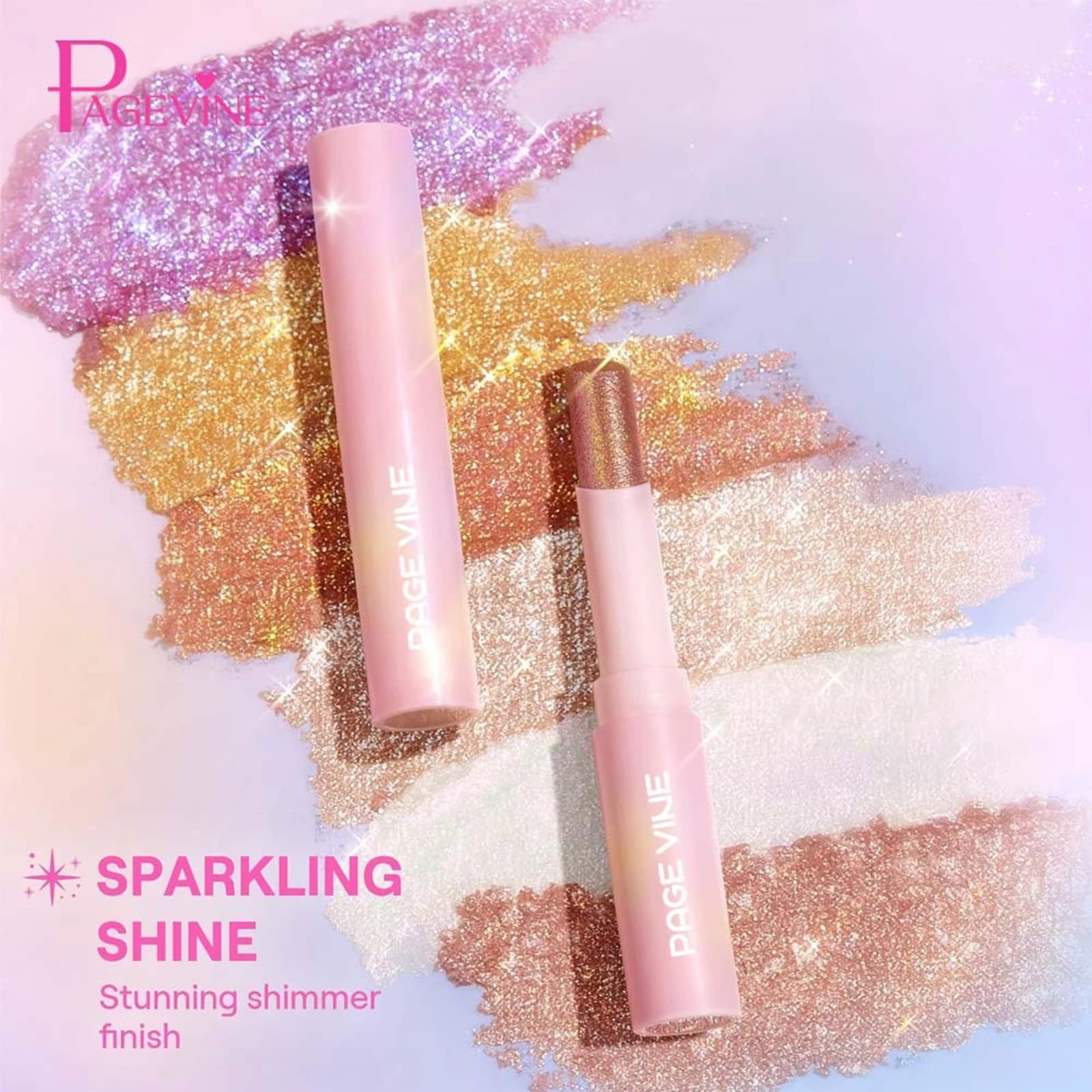 6 color stick shading set: highlighter with perlescent glitter and matt effect, long-lasting waterproof makeup, without drooping