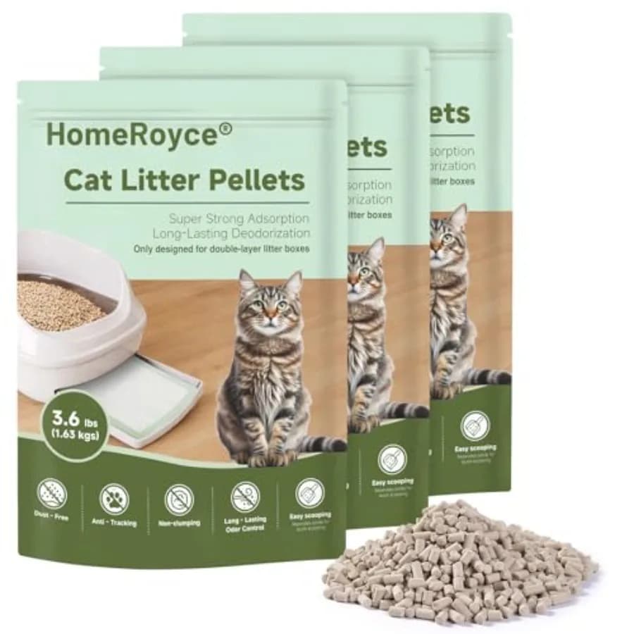 Lettiera per Gatti in Pellet Esclusiva per Lettiere a Doppio Strato, Lettiera in Zeolite Super Anti-Odore, Lettiera Non Agglomerante, Bassa Emissione di Odori