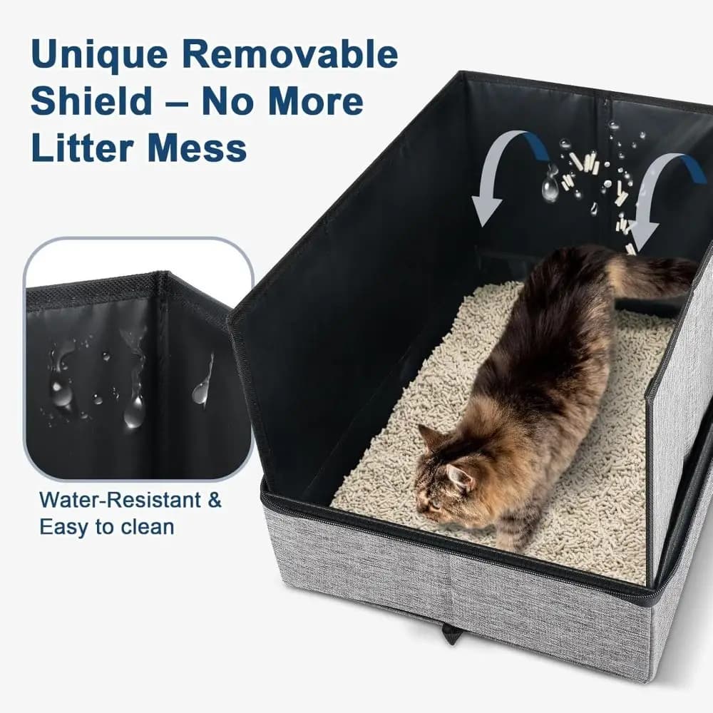 Lettiera per gatti pieghevole da viaggio Lettiera da viaggio resistente all'acqua a prova di perdite Lettiera per gattini Viaggio in auto