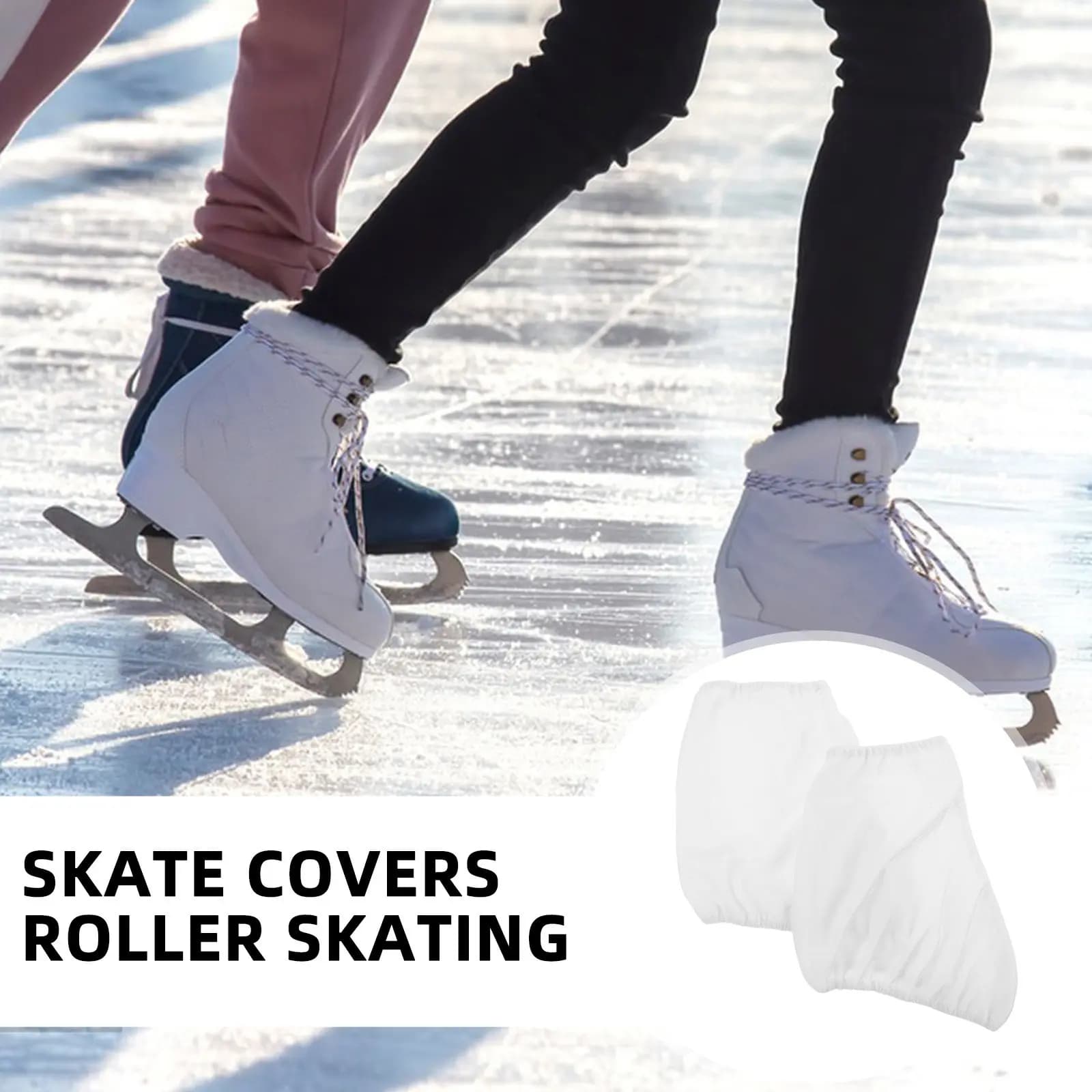 1Pair Ice Skate Covers Figure Skating Training Competitions Wear-Resistant Lint Material Soft Comfortable Portable Skating Boot