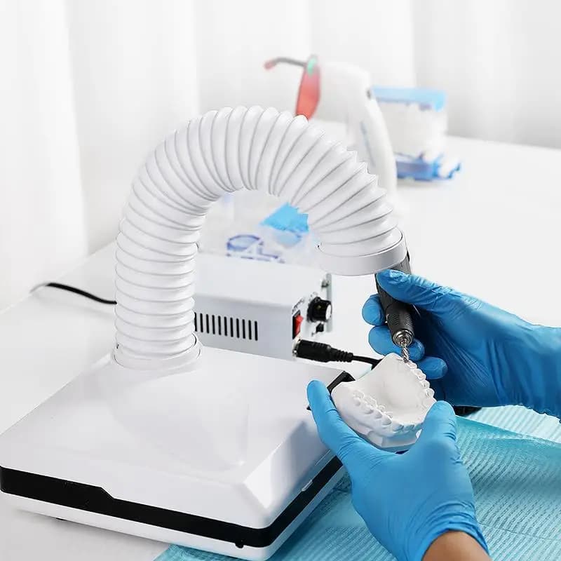 Aspiratore di polveri dentali aspiratore dentale 60W LED attrezzatura per laboratori odontotecnici aspiratore di polvere per la lucidatura
