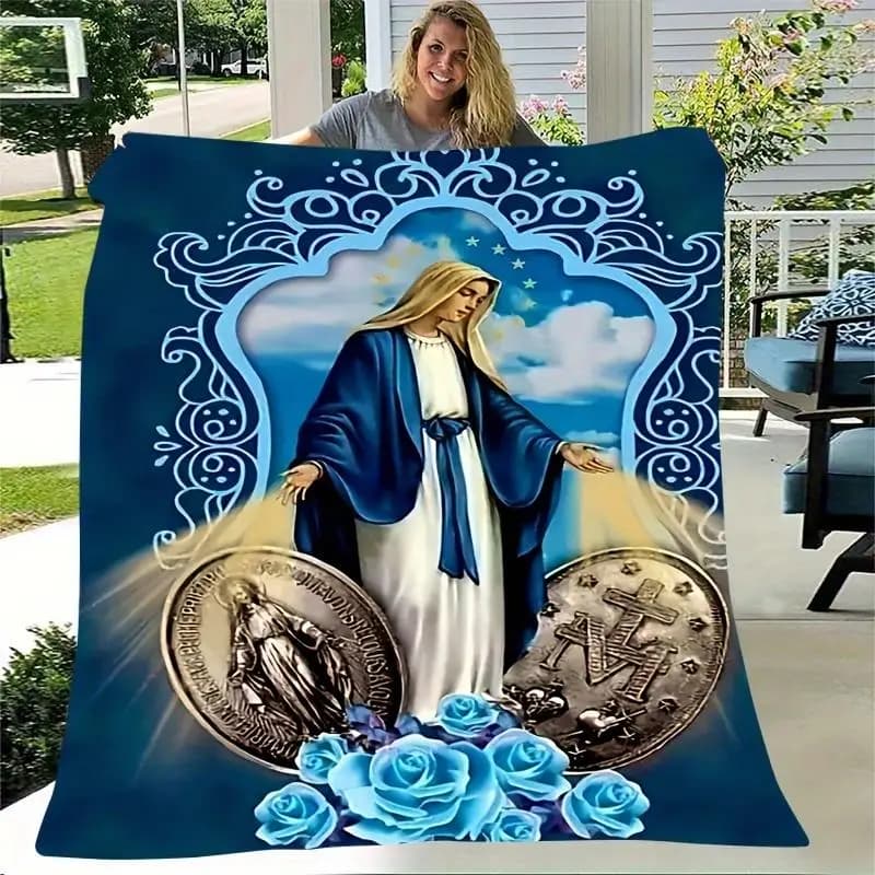Il copriletto religioso in flanella di Gesù Cristo è adatto a tutte le stagioni può essere utilizzato su divani letto per gli scopi di meditazione.