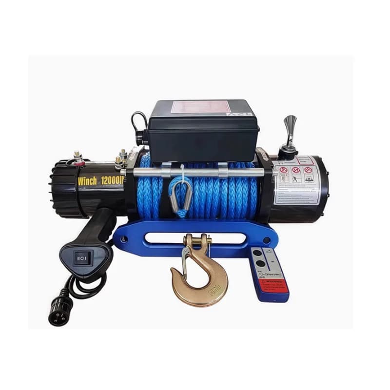 Verricello elettrico in acciaio con motore 12 V CC e corda in nylon per applicazioni automobilistiche di gru marine fuoristrada fuoristrada