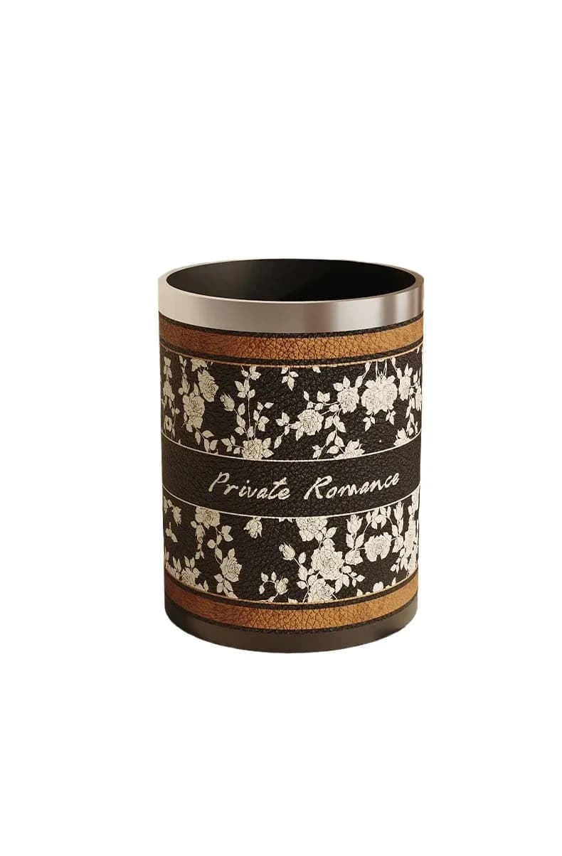 Leather trash can high value light luxury high-end household large capacity