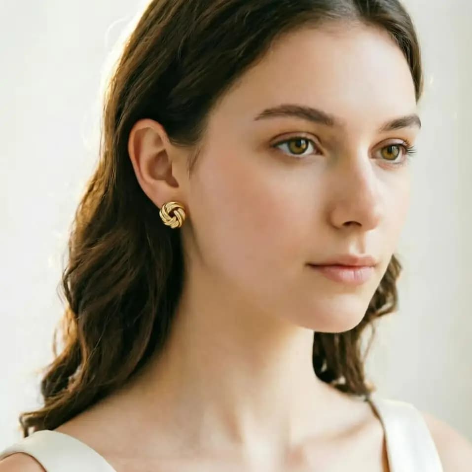 SUMENG Gold Color Small Metal Stud Earrings for Women Elegant Unique Fashion Jewelry Accessory for Daily Wear