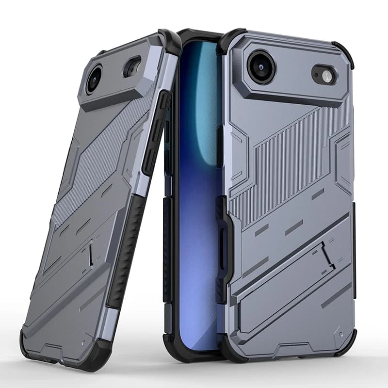 For iPhone Air ,17 Pro,17 Pro Max Case ELVEV Punk Stlye Shockproof Rugged Armor Bracket Phone Cover