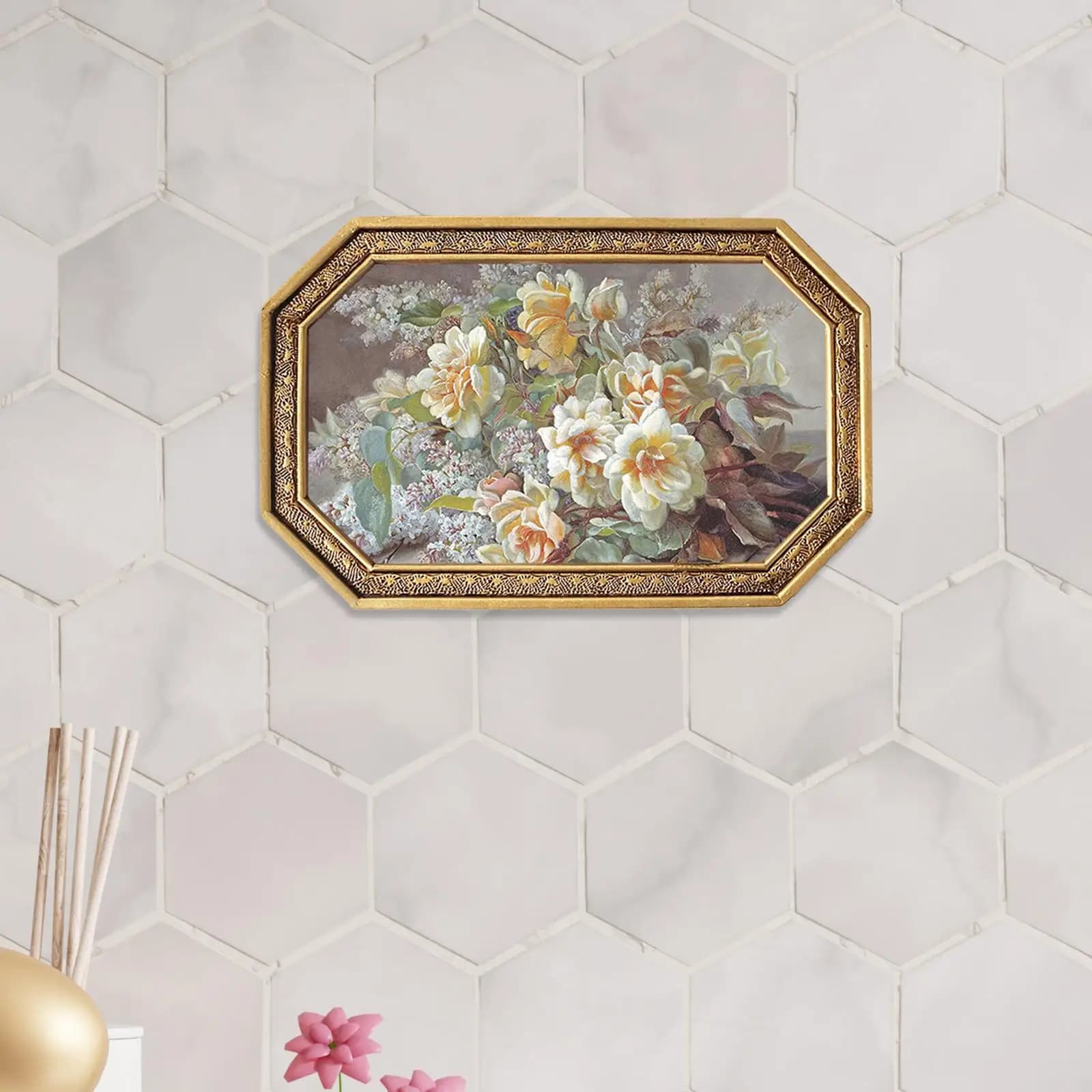 Picture Frame Hanging Baroque Photo Frame for Wedding Hallway Decor