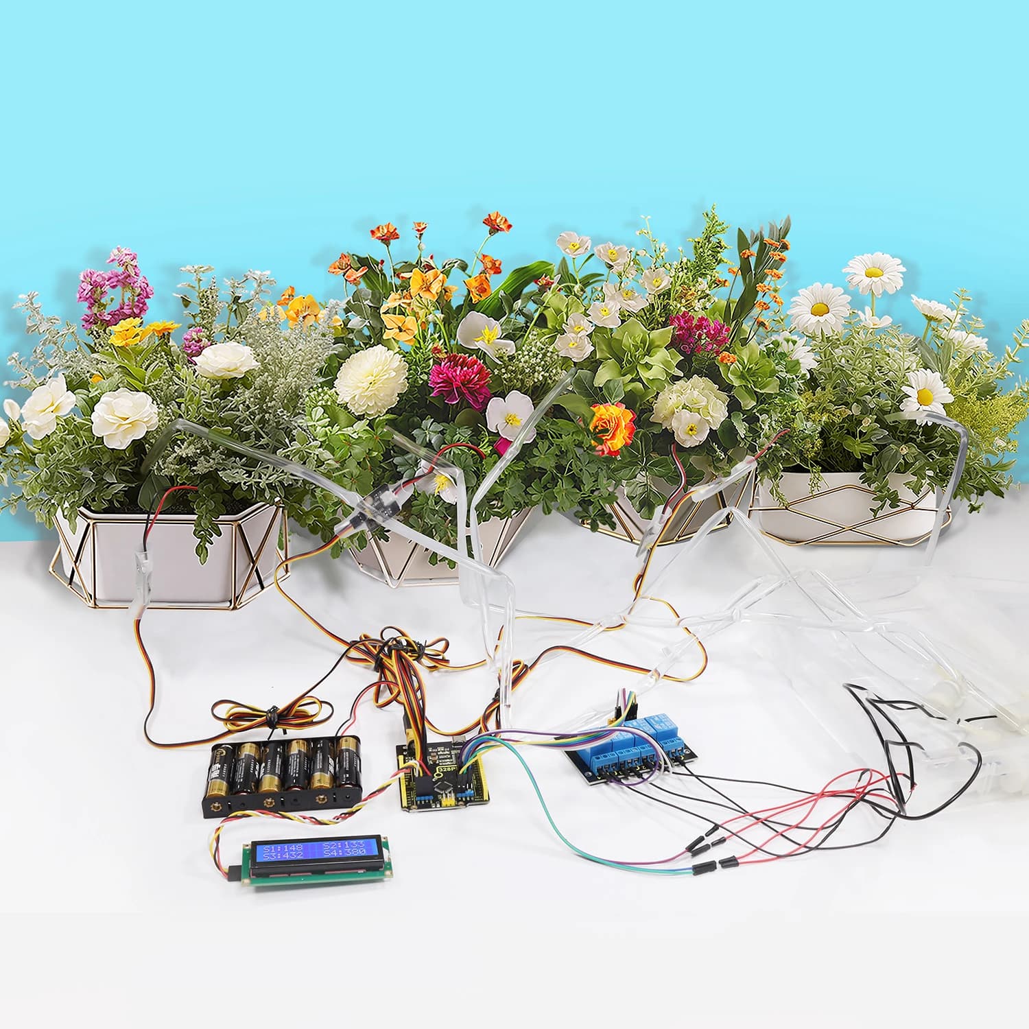 Keyestudio STEM UNO Progetti DIY-to-te automatic electronic irrigation kit for Arduino C programming LCD display 1602