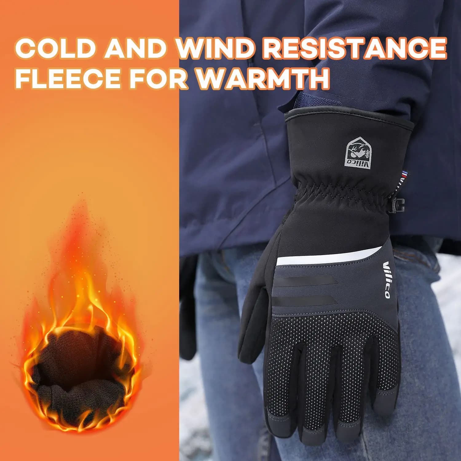 Guanti caldi impermeabili Copri manubrio Parabrezza invernale per bici Guanti da ciclismo Guanti ispessiti con manico caldo antivento