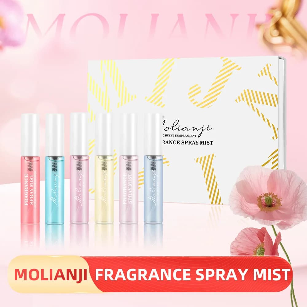 Set di profumi senza alcol da 6 pezzi Confezione regalo spray profumato premium Profumo a lunga durata per le donne Vendita calda multi-profumo Spedizione gratuita