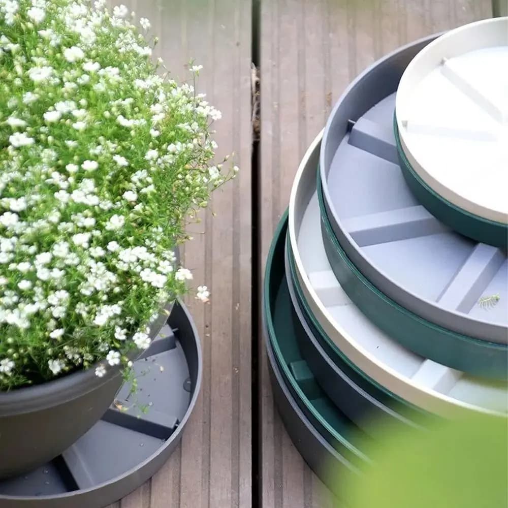 Nuovo Vassoio Mobile per Vasi da Fiori, Base Traspirante in Plastica Anti-Amorbidimento Radici, Supporto per Vasi da Patio
